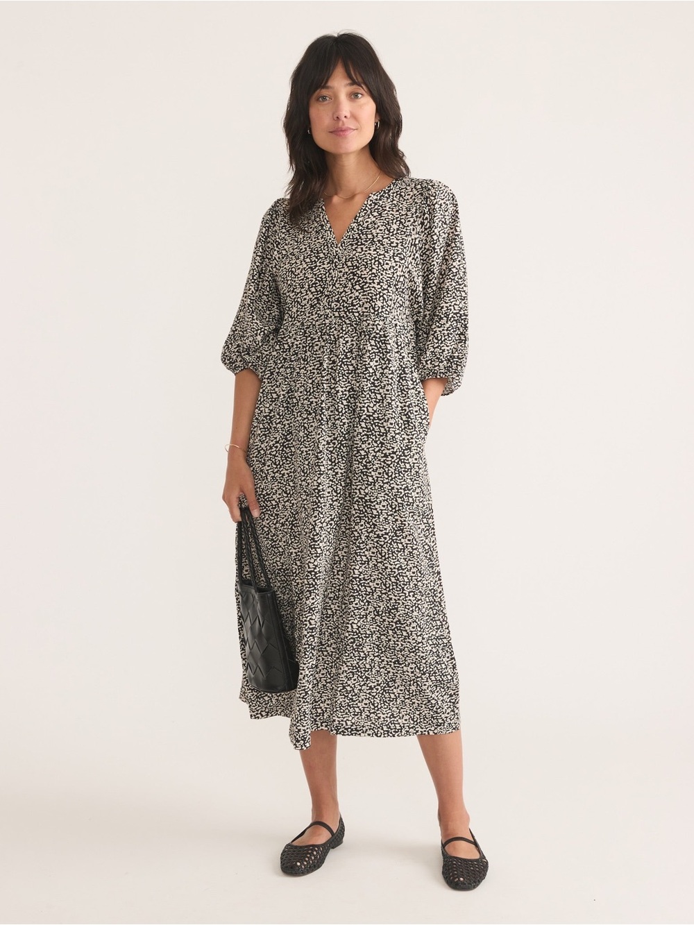 Marine Layer Lola Midi Dress, Light Cheetah, Size S